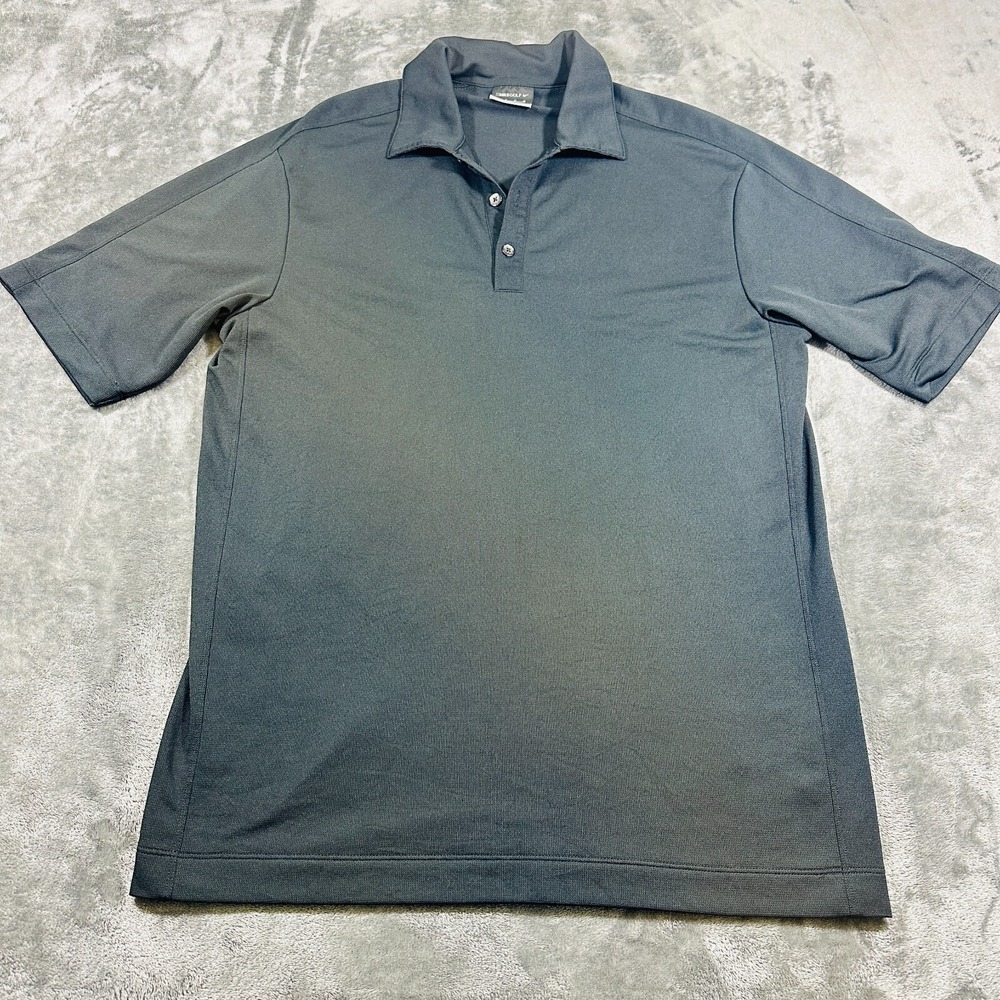 Nike Golf Dri-FIT Polo Shirt Mens Medium Gray Pique‎ Short Sleeve Swoosh